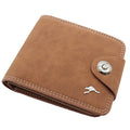 Mens Wallet Australian Kangaroo Leather Bifold Souvenir Gift Coin Card Holder, Light Brown Snap V474-662768