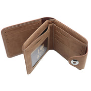 Mens Wallet Australian Kangaroo Leather Bifold Souvenir Gift Coin Card Holder, Light Brown Snap V474-662768