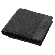 Mens Wallet Australian Kangaroo Leather Bifold Souvenir Gift Coin Card Holder, Midnight Black Textured V474-662769