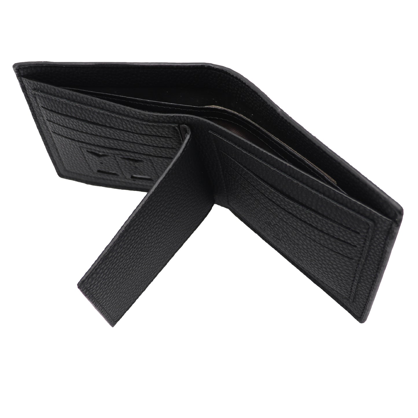 Mens Wallet Australian Kangaroo Leather Bifold Souvenir Gift Coin Card Holder, Midnight Black Textured V474-662769