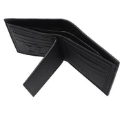 Mens Wallet Australian Kangaroo Leather Bifold Souvenir Gift Coin Card Holder, Midnight Black Textured V474-662769