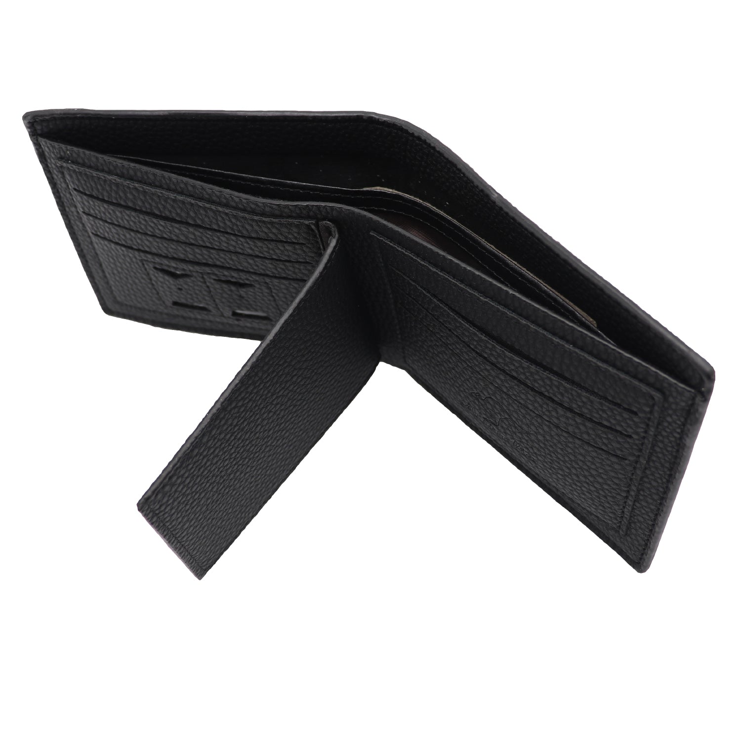 Mens Wallet Australian Kangaroo Leather Bifold Souvenir Gift Coin Card Holder, Midnight Black Textured V474-662769