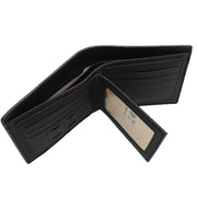 Mens Wallet Australian Kangaroo Leather Bifold Souvenir Gift Coin Card Holder, Midnight Black Textured V474-662769