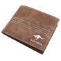Mens Wallet Australian Kangaroo Leather Bifold Souvenir Gift Coin Card Holder, Rustic Brown Plain V474-662770