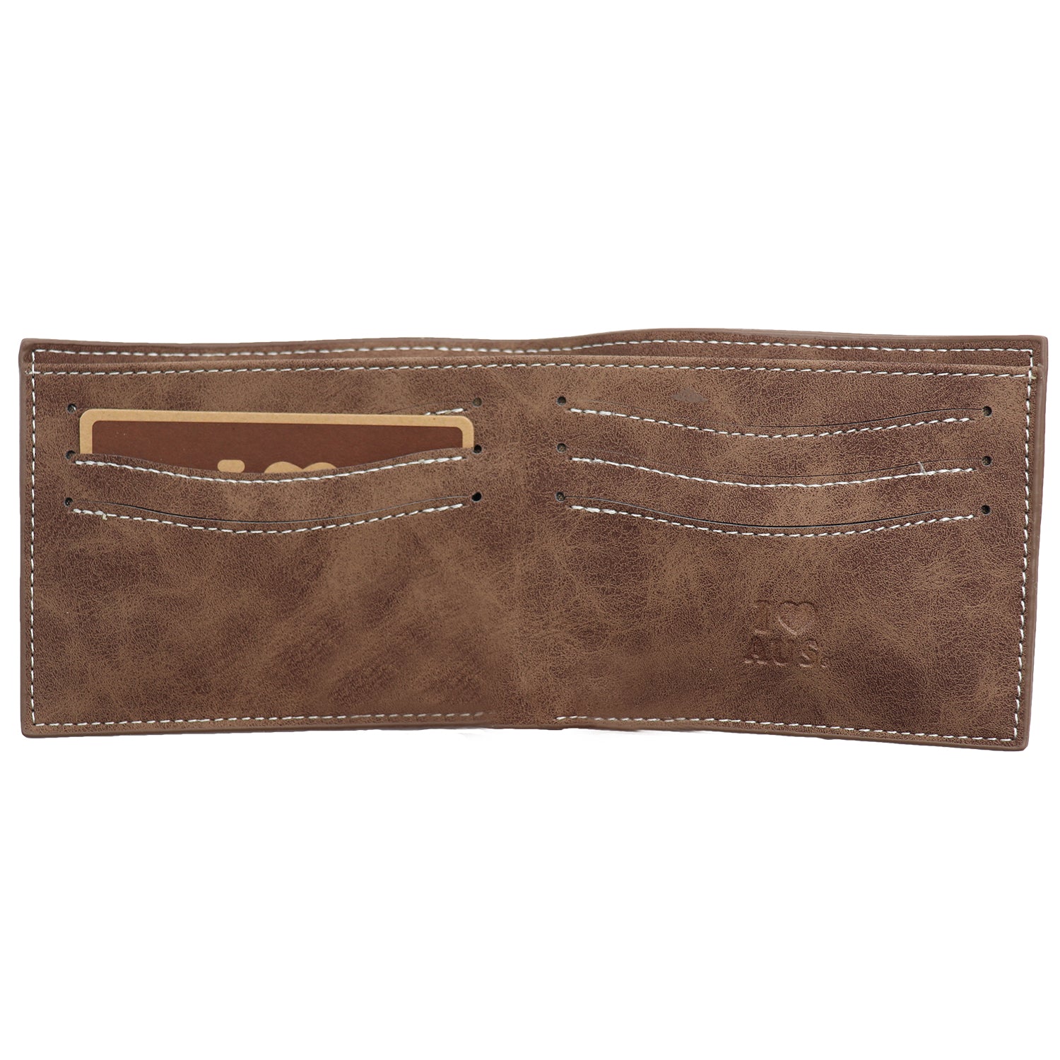 Mens Wallet Australian Kangaroo Leather Bifold Souvenir Gift Coin Card Holder, Rustic Brown Plain V474-662770