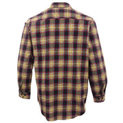 Men's 100% Cotton Flannelette Shirt Long Sleeve Plaid Check Flannel w Pockets, Golden Horizon Plaid, L