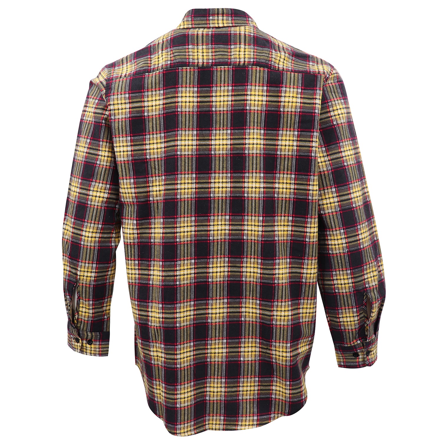Men's 100% Cotton Flannelette Shirt Long Sleeve Plaid Check Flannel w Pockets, Golden Horizon Plaid, 2XL