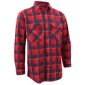 Men's 100% Cotton Flannelette Shirt Long Sleeve Plaid Check Flannel w Pockets, Crimson Tide Plaid, L