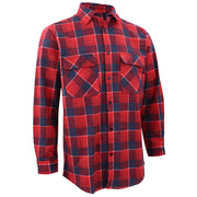 Men's 100% Cotton Flannelette Shirt Long Sleeve Plaid Check Flannel w Pockets, Crimson Tide Plaid, L