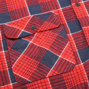 Men's 100% Cotton Flannelette Shirt Long Sleeve Plaid Check Flannel w Pockets, Crimson Tide Plaid, 2XL