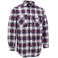 Men's 100% Cotton Flannelette Shirt Long Sleeve Plaid Check Flannel w Pockets, Snowfall Navy Plaid, M