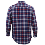 Men's 100% Cotton Flannelette Shirt Long Sleeve Plaid Check Flannel w Pockets, Patriot Navy Plaid, 2XL