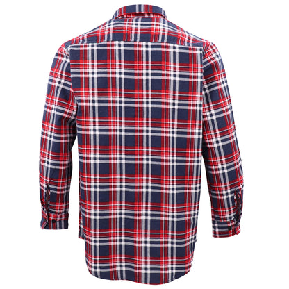 Men's 100% Cotton Flannelette Shirt Long Sleeve Plaid Check Flannel w Pockets, Heritage Red Plaid, S V474-666575