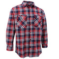 Men's 100% Cotton Flannelette Shirt Long Sleeve Plaid Check Flannel w Pockets, Heritage Red Plaid, M