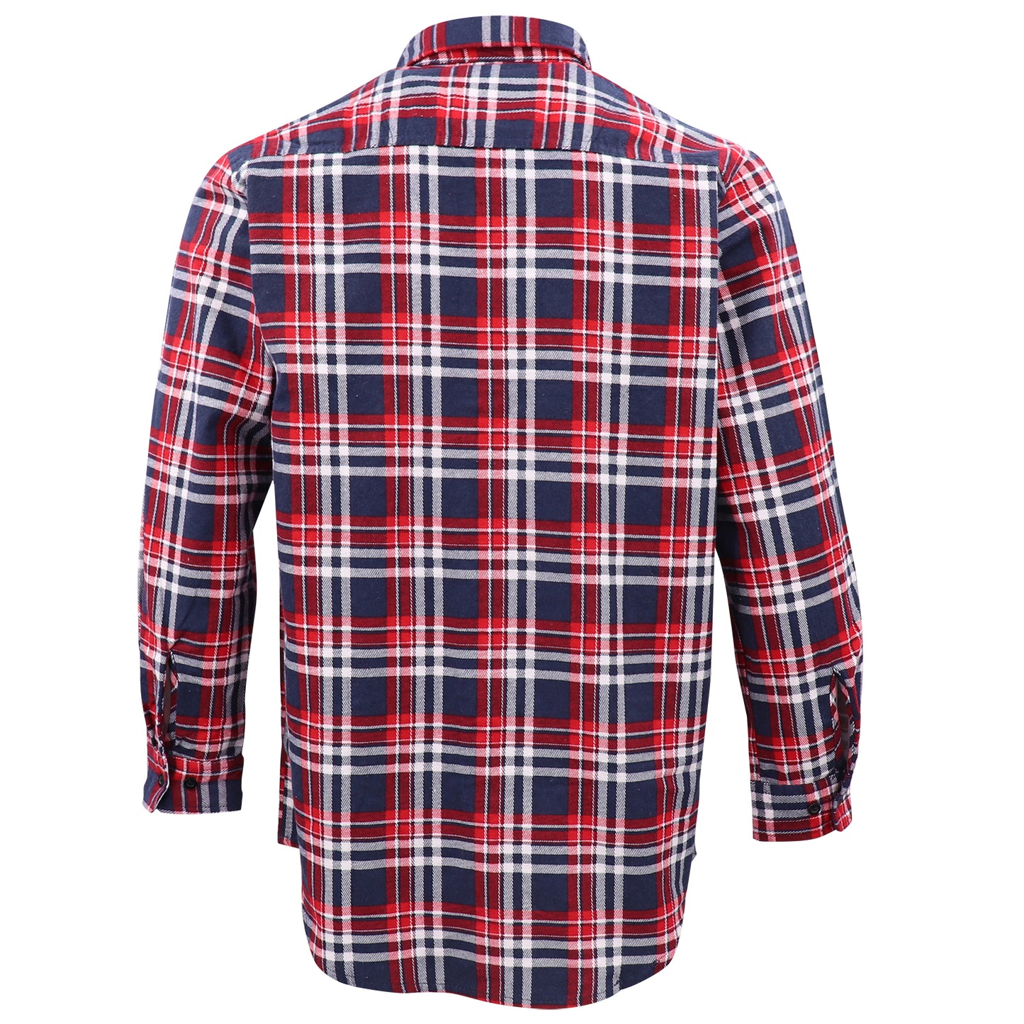 Men's 100% Cotton Flannelette Shirt Long Sleeve Plaid Check Flannel w Pockets, Heritage Red Plaid, L V474-666577