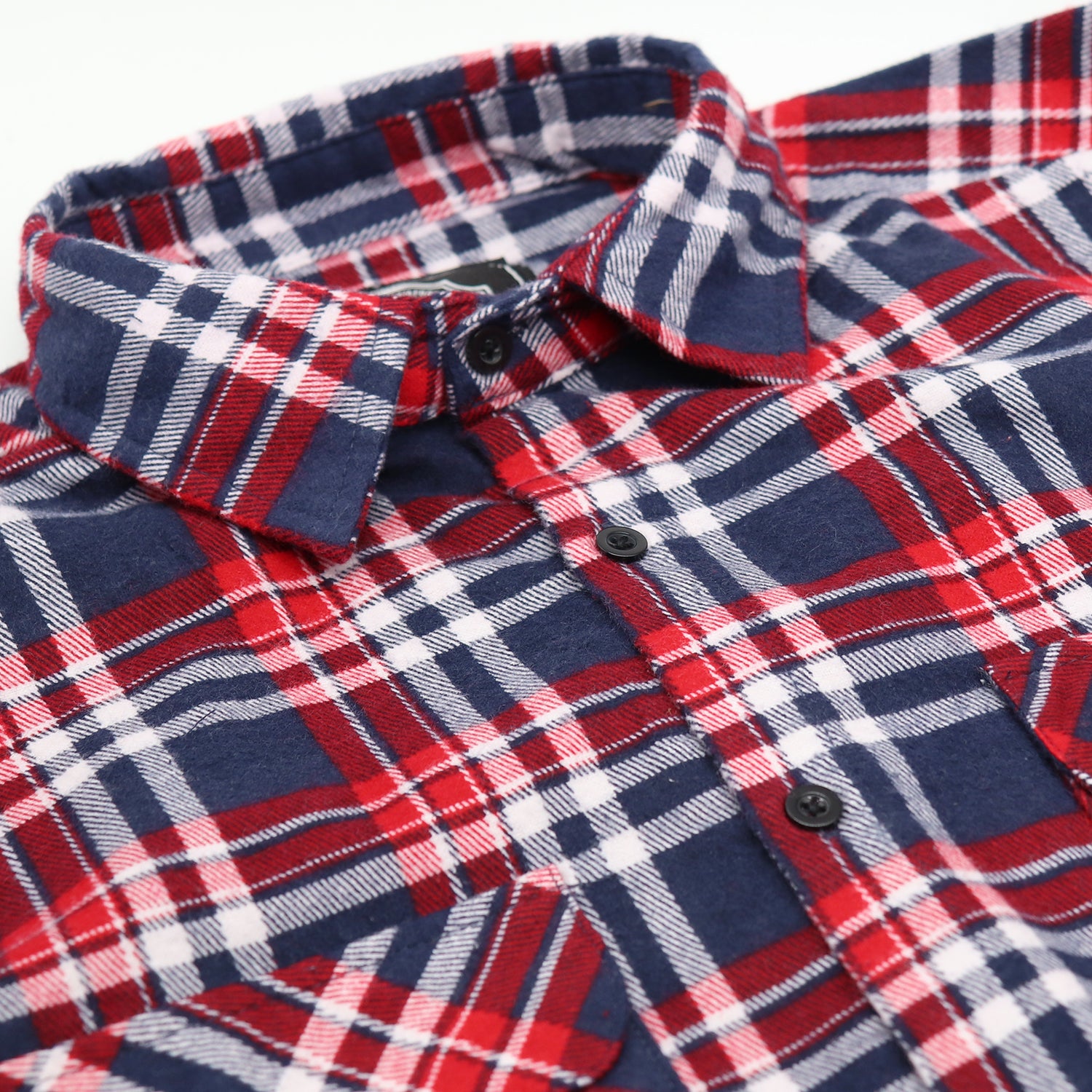Men's 100% Cotton Flannelette Shirt Long Sleeve Plaid Check Flannel w Pockets, Heritage Red Plaid, L