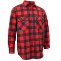 Men's 100% Cotton Flannelette Shirt Long Sleeve Plaid Check Flannel w Pockets, Lumberjack Red Buffalo Plaid, 2XL