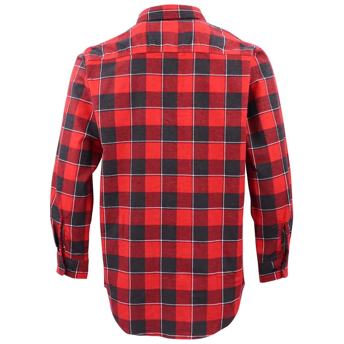 Men's 100% Cotton Flannelette Shirt Long Sleeve Plaid Check Flannel w Pockets, Lumberjack Red Buffalo Plaid, V474-666585