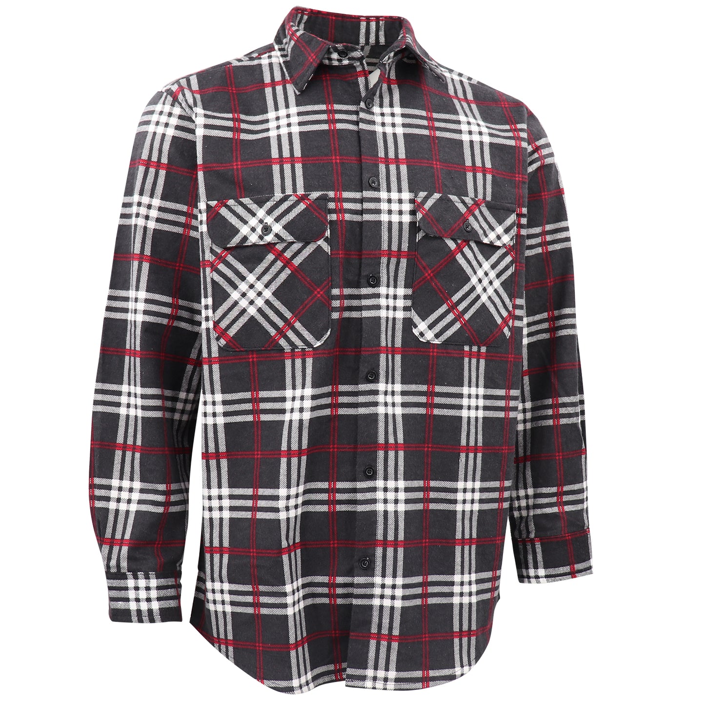 Men's 100% Cotton Flannelette Shirt Long Sleeve Plaid Check Flannel w Pockets, Shadow Glen Plaid, XL V474-666590