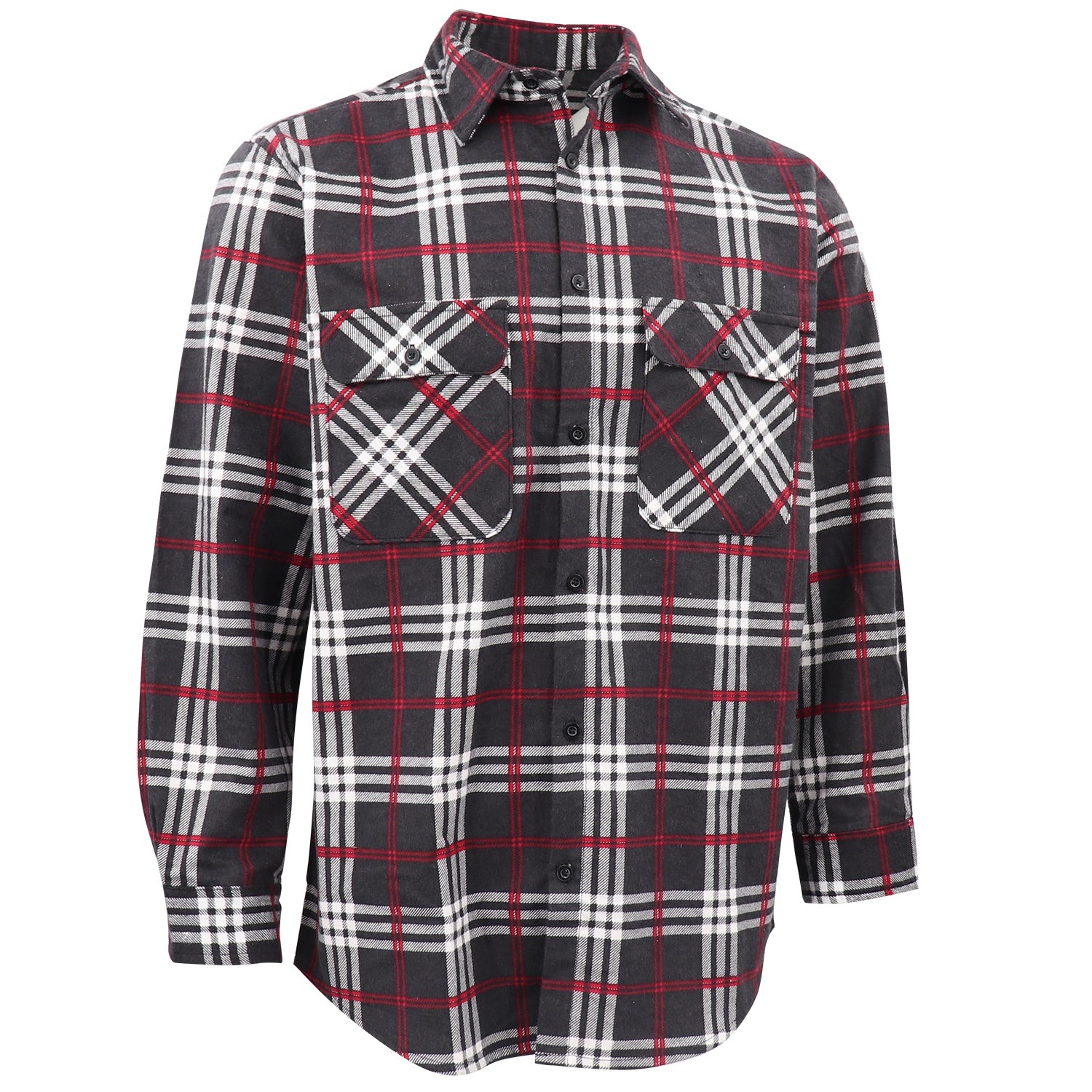Men's 100% Cotton Flannelette Shirt Long Sleeve Plaid Check Flannel w Pockets, Shadow Glen Plaid, 2XL