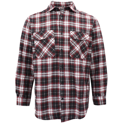 Men's 100% Cotton Flannelette Shirt Long Sleeve Plaid Check Flannel w Pockets, Vintage Ash Plaid, M V474-666594