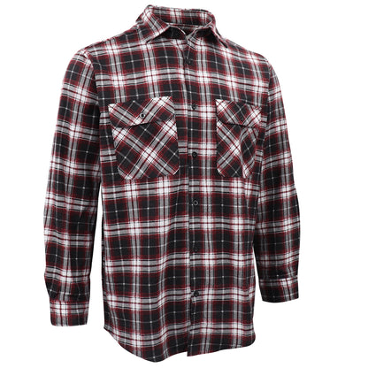 Men's 100% Cotton Flannelette Shirt Long Sleeve Plaid Check Flannel w Pockets, Vintage Ash Plaid, L V474-666595