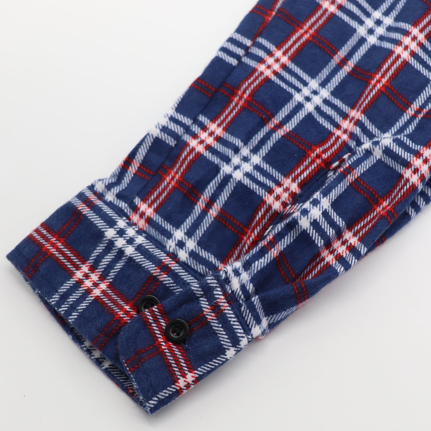 Men's 100% Cotton Flannelette Shirt Long Sleeve Plaid Check Flannel w Pockets, Patriot Blue Plaid, L