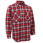 Men's 100% Cotton Flannelette Shirt Long Sleeve Plaid Check Flannel w Pockets, Crimson Knight Plaid, L