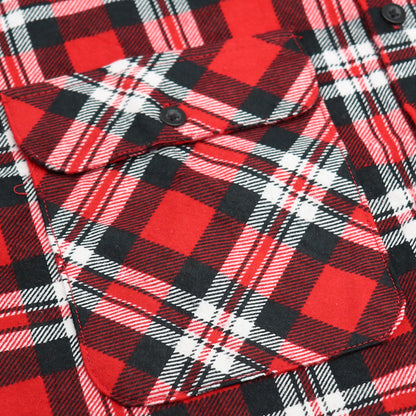 Men's 100% Cotton Flannelette Shirt Long Sleeve Plaid Check Flannel w Pockets, Crimson Knight Plaid, L V474-666607