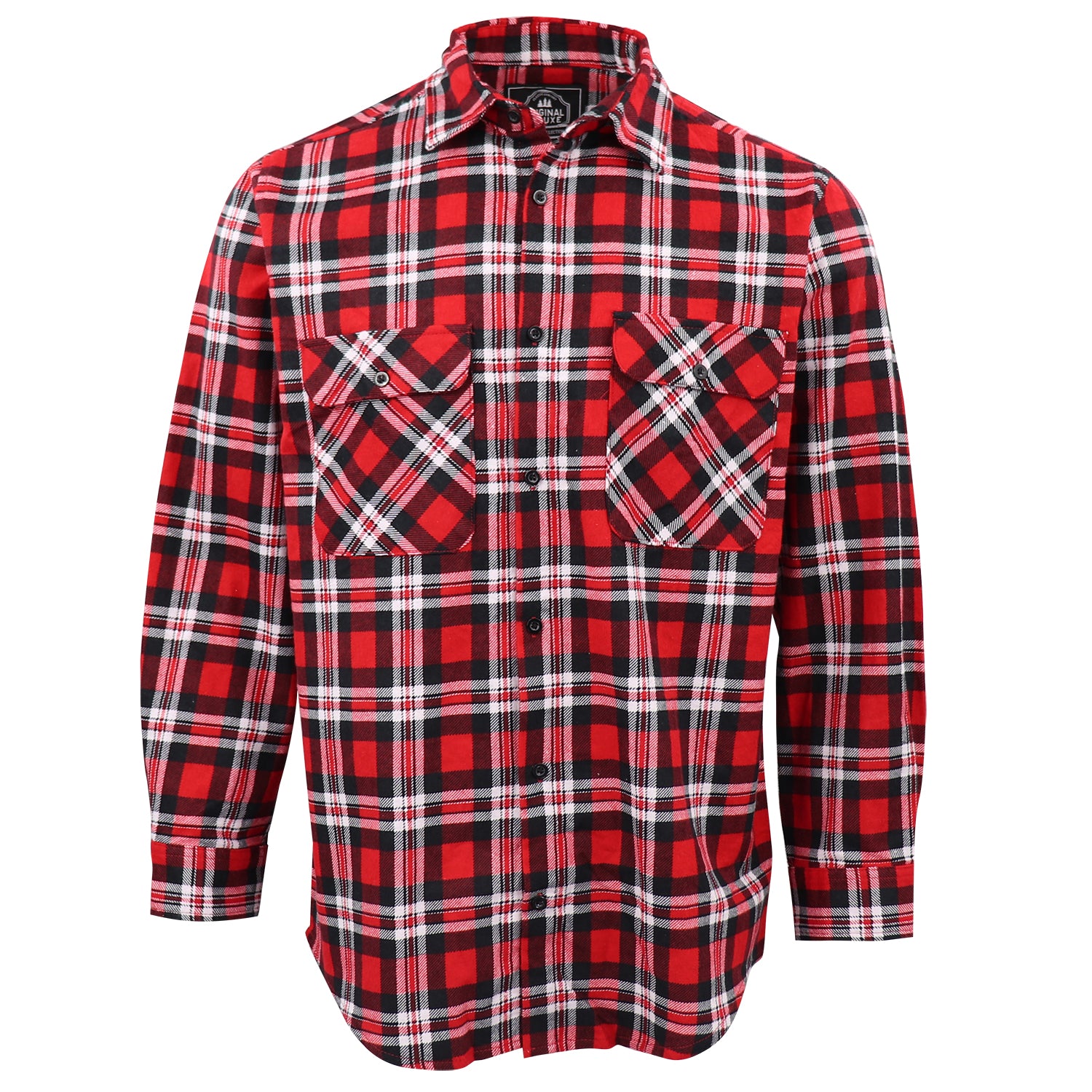 Men's 100% Cotton Flannelette Shirt Long Sleeve Plaid Check Flannel w Pockets, Crimson Knight Plaid, 2XL