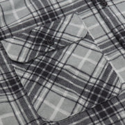 Men's 100% Cotton Flannelette Shirt Long Sleeve Plaid Check Flannel w Pockets, Granite Gray Plaid, XL
