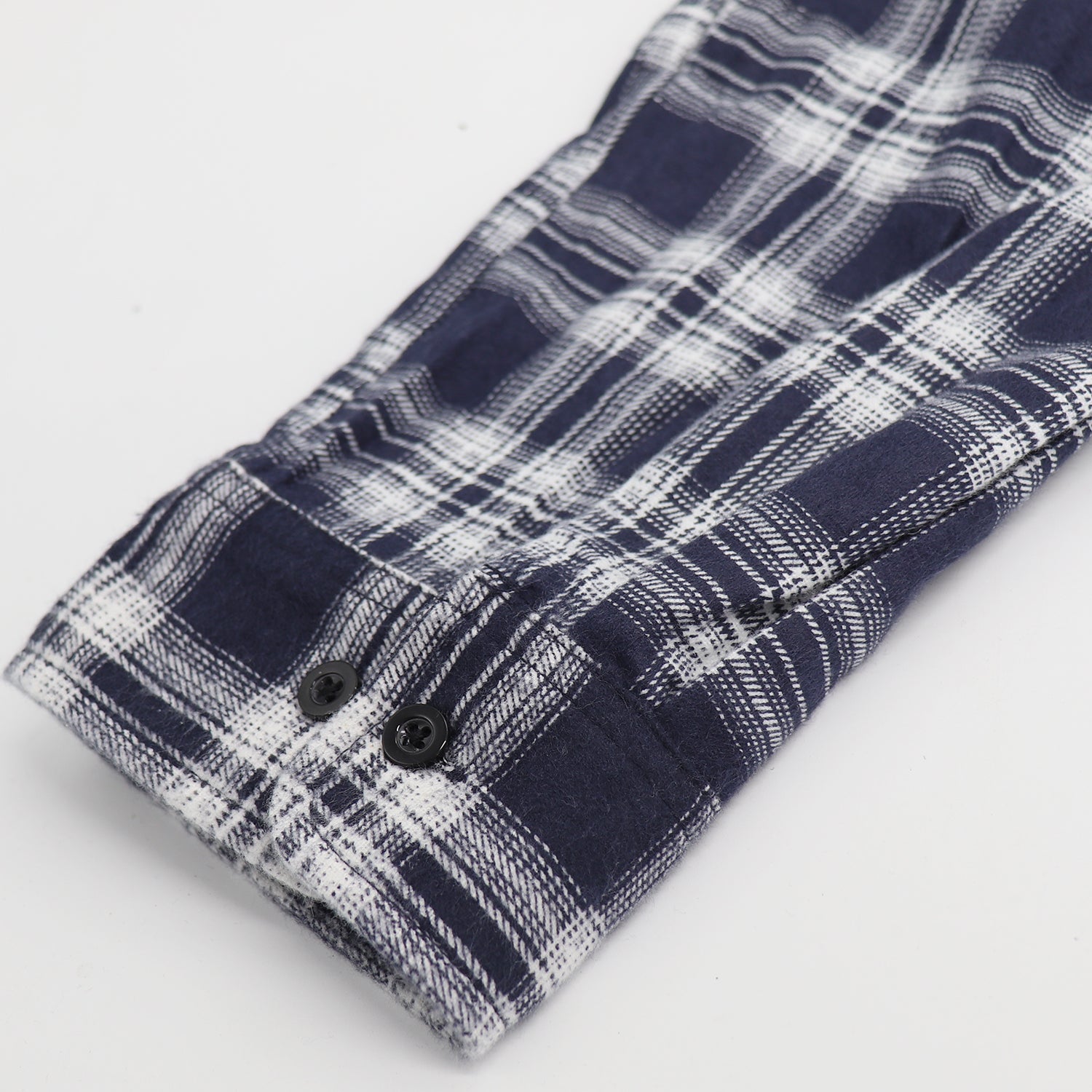 Men's 100% Cotton Flannelette Shirt Long Sleeve Plaid Check Flannel w Pockets, Midnight Navy Plaid, M