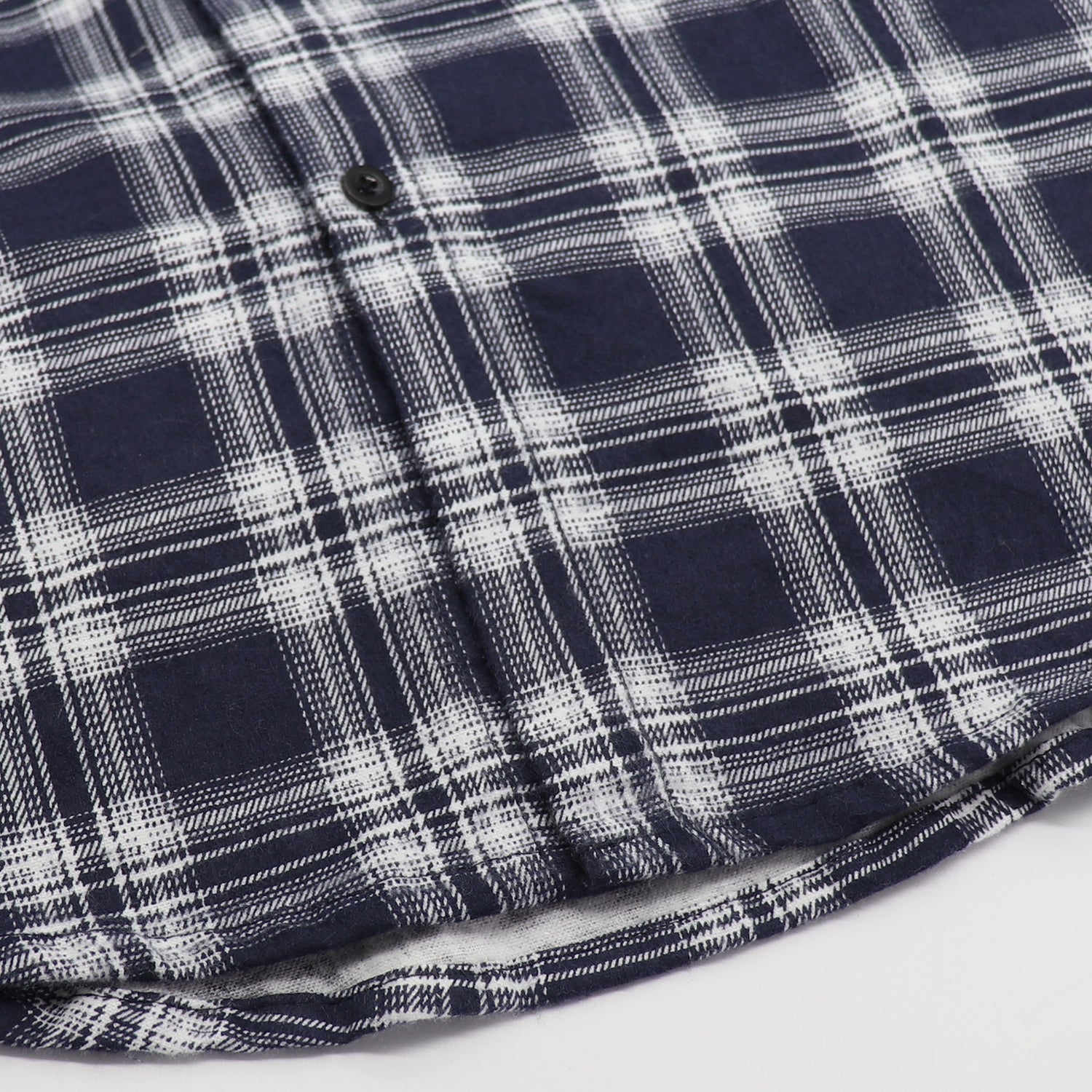 Men's 100% Cotton Flannelette Shirt Long Sleeve Plaid Check Flannel w Pockets, Midnight Navy Plaid, M