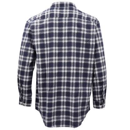 Men's 100% Cotton Flannelette Shirt Long Sleeve Plaid Check Flannel w Pockets, Midnight Navy Plaid, 2XL V474-666621