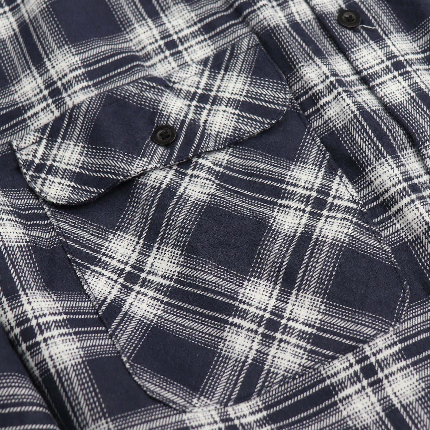 Men's 100% Cotton Flannelette Shirt Long Sleeve Plaid Check Flannel w Pockets, Midnight Navy Plaid, 3XL V474-666622