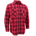 Men's 100% Cotton Flannelette Shirt Long Sleeve Plaid Check Flannel w Pockets, Scarlet Ember Plaid, 3XL