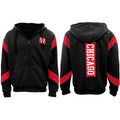 Mens Fleece Sherpa Fur Hooded Thick Winter Jacket Chicago 23 Michael Jordan Coat, Black, L