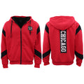 Mens Fleece Sherpa Fur Hooded Thick Winter Jacket Chicago 23 Michael Jordan Coat, Red, XL V474-669340