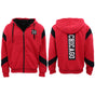 Mens Fleece Sherpa Fur Hooded Thick Winter Jacket Chicago 23 Michael Jordan Coat, Red, XL V474-669340