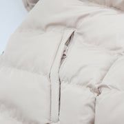 Women's Longline Padded Vest Hooded Jacket Puffer Puffy Quilted Zip Coat Gilet, Khaki, 10