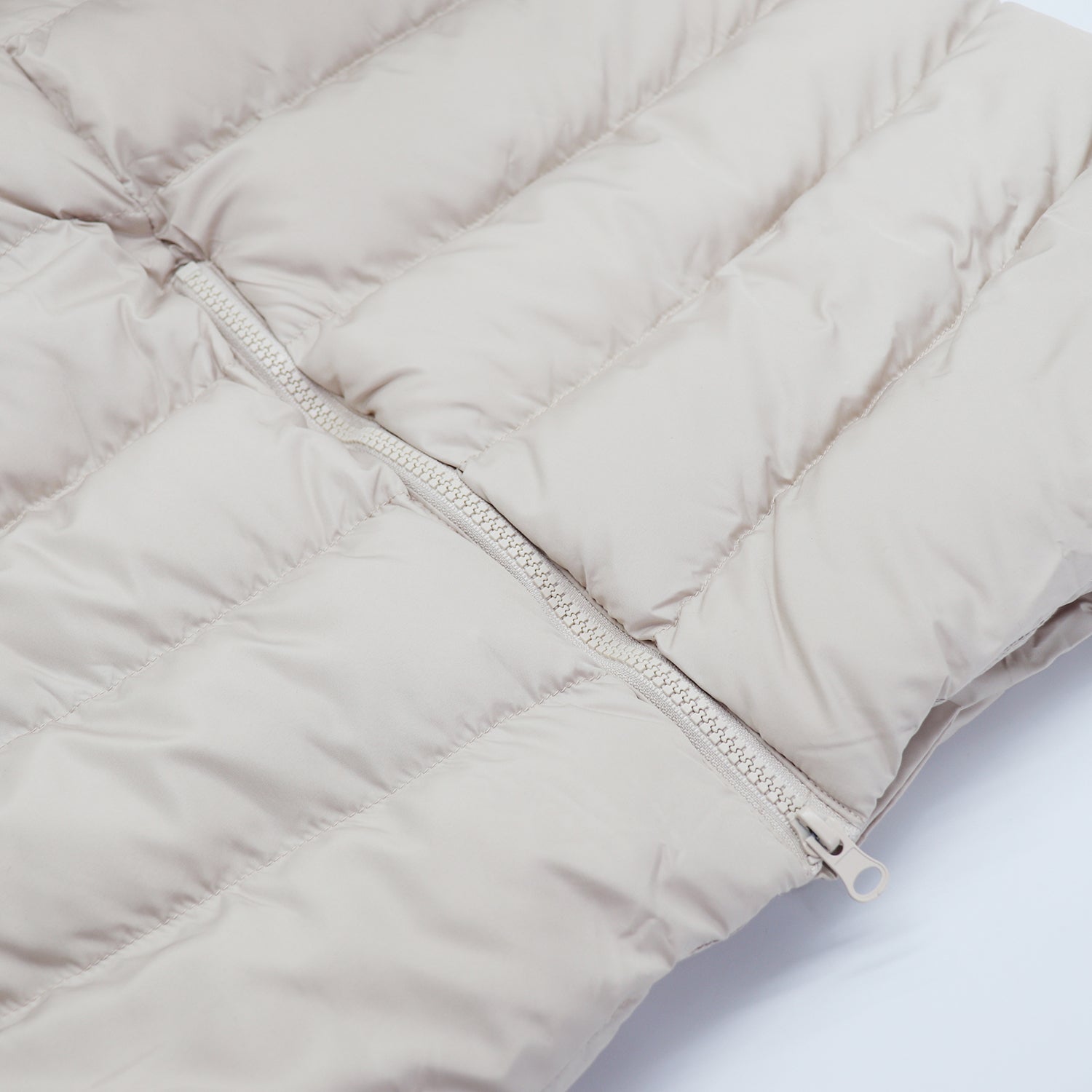 Women's Longline Padded Vest Hooded Jacket Puffer Puffy Quilted Zip Coat Gilet, Khaki, 18