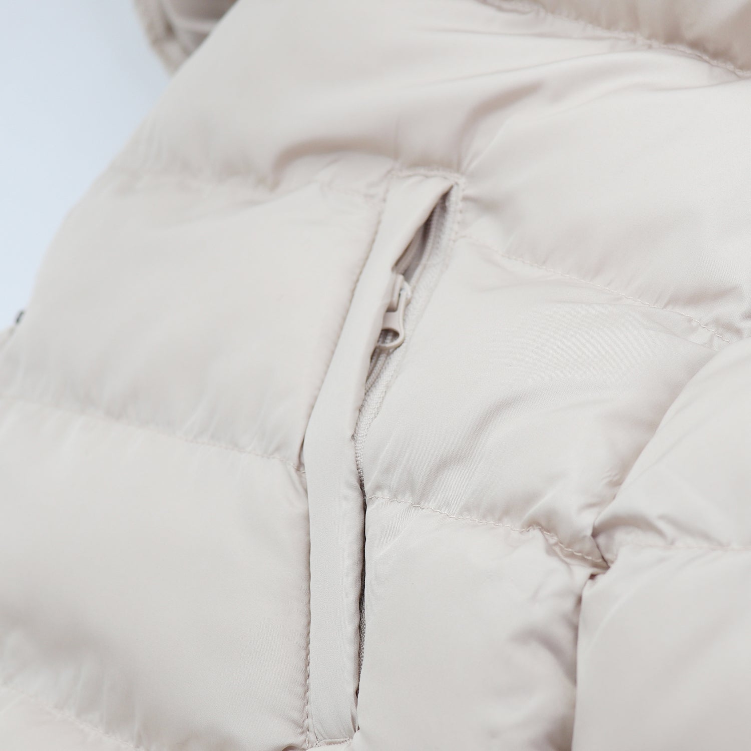 Women's Longline Padded Vest Hooded Jacket Puffer Puffy Quilted Zip Coat Gilet, Khaki, 18