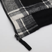 Men's Thick Sherpa Fur Lined Plaid Hoodie Jacket Zip Hooded Jumper Coat Sweater, Black & White, M V474-674299