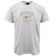 100% Cotton Unisex Embroidered Australian Kangaroo T Shirt Souvenir Top Tee Gift, Grey, XS V474-683859