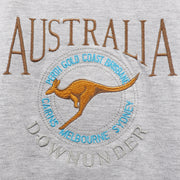 100% Cotton Unisex Embroidered Australian Kangaroo T Shirt Souvenir Top Tee Gift, Grey, XS V474-683859