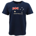 100% Cotton Aussie Flag Embroidered T Shirt Australian Day Top Tee Souvenir Gift, Navy, XS V474-683957