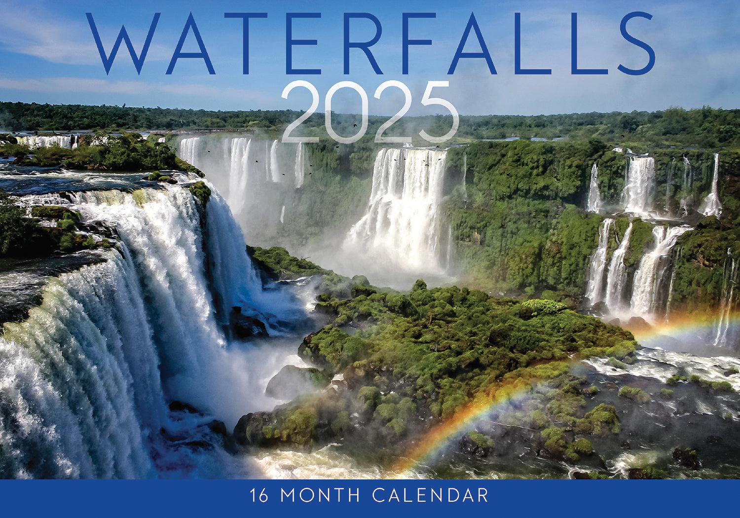 Waterfalls 2025 Rectangle Wall Calendar 16 Months Hanging Planner New Year Gift V474-685078