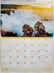 Waterfalls 2025 Rectangle Wall Calendar 16 Months Hanging Planner New Year Gift V474-685078