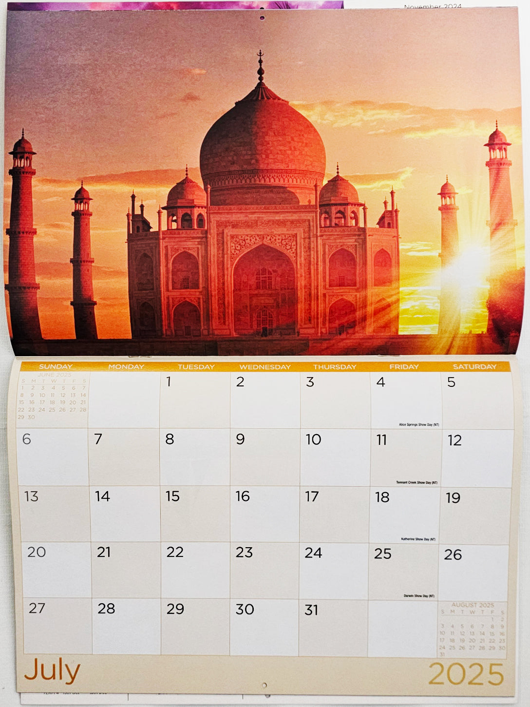Sunset & Beaches - 2025 Rectangle Wall Calendar 16 Months Hanging Planner Gift V474-685079