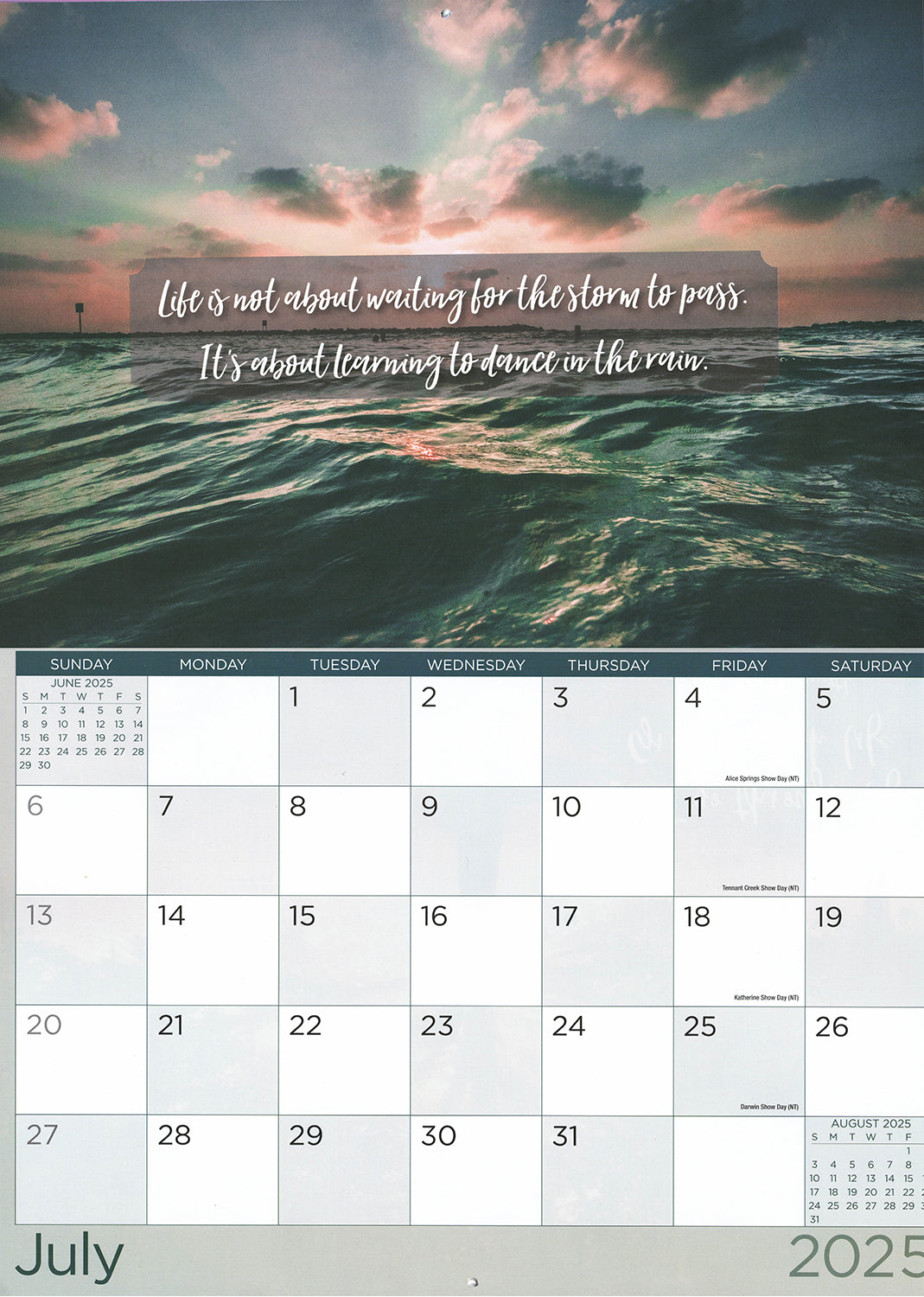 Inspirationals - 2025 Rectangle Wall Calendar 16 Months Hanging Planner Gift V474-685081